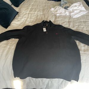 Black Q Zip Polo Sweater
